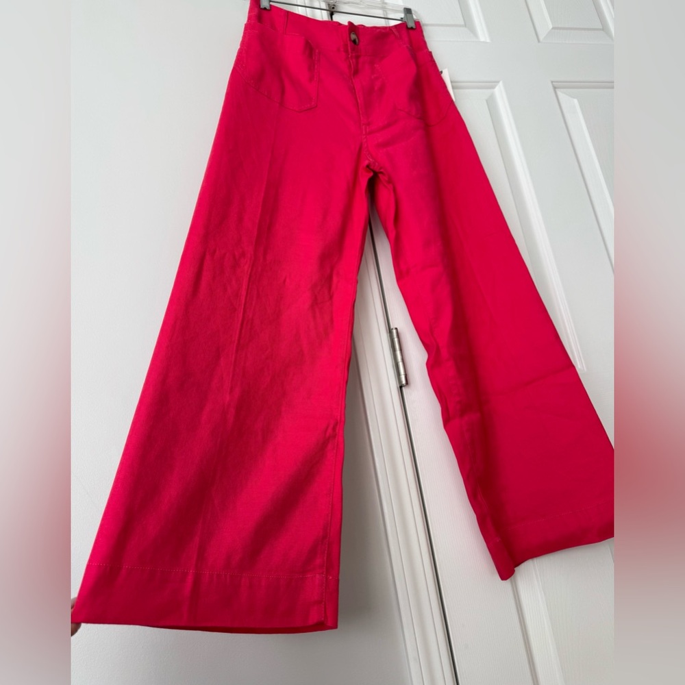 Anthropologie Maeve The Colette Wide-Leg Cropped Linen Pants - Picture 8 of 14